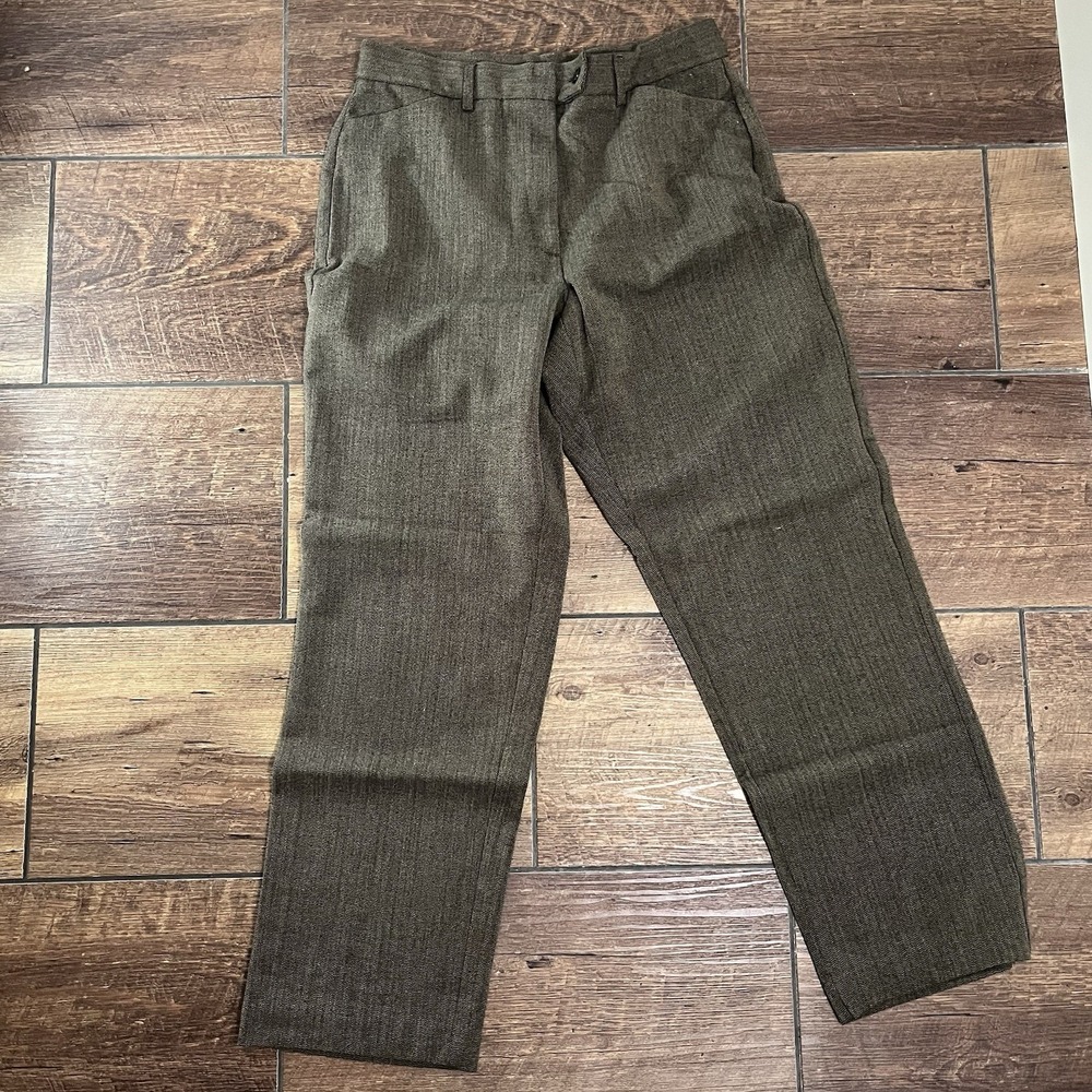 Sag Harbor Pants Women's Size 10P Herringbone Brown  Office Workwear Vintage